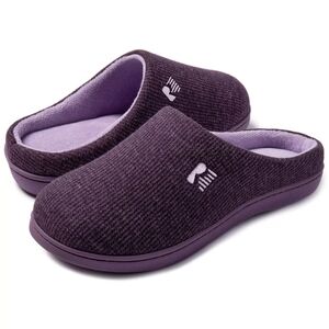 Women's RockDove Two-Tone Memory Foam Slipper, Size 11-12, Eggplant NWT